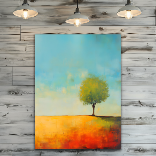 Lone Tree Serenity Premium Portrait Aluminum Prints