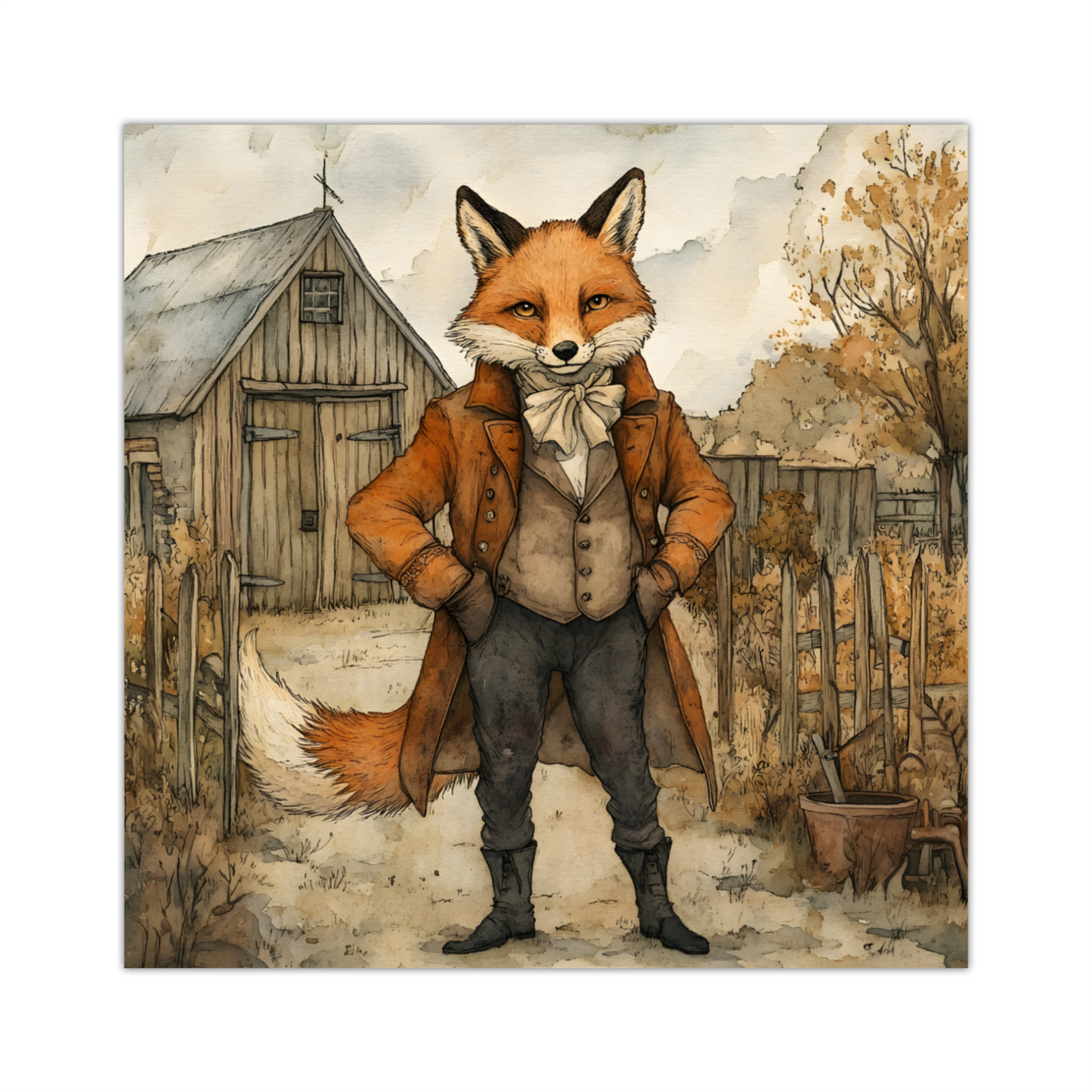 The Dappered Vixen Deluxe Box Canvas Prints Square