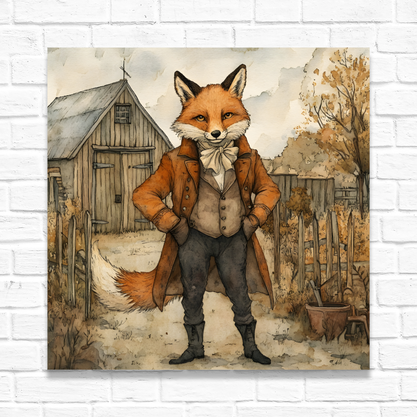 The Dappered Vixen Deluxe Box Canvas Prints Square