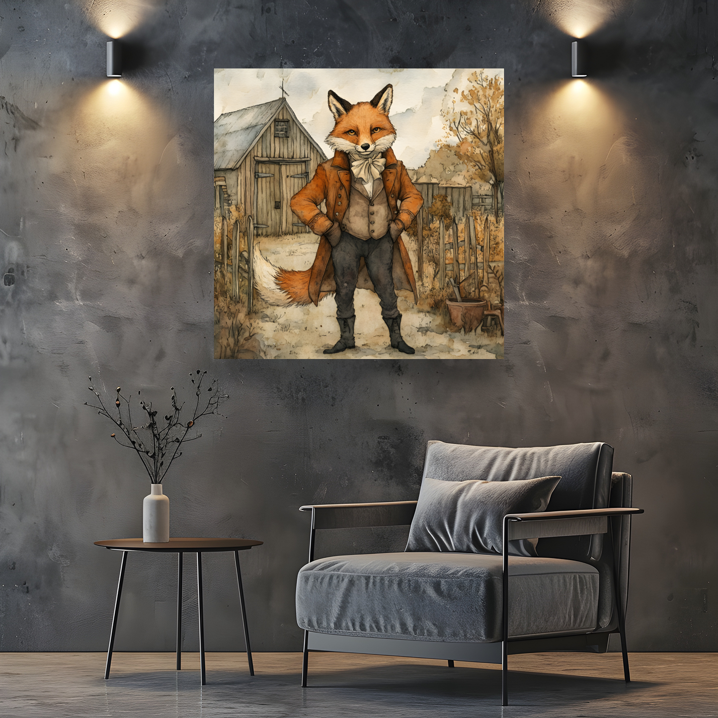 The Dappered Vixen Deluxe Box Canvas Prints Square