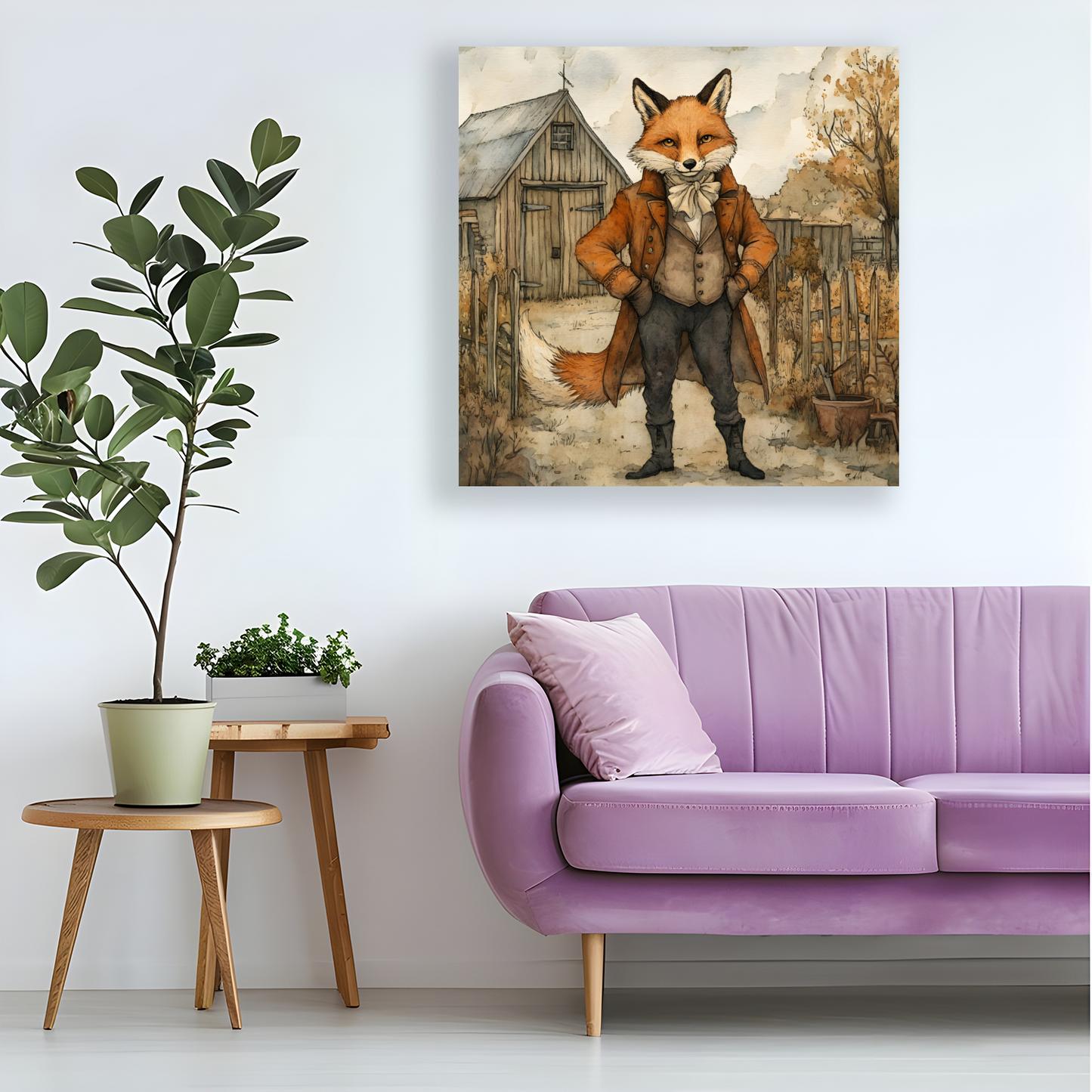 The Dappered Vixen Deluxe Box Canvas Prints Square