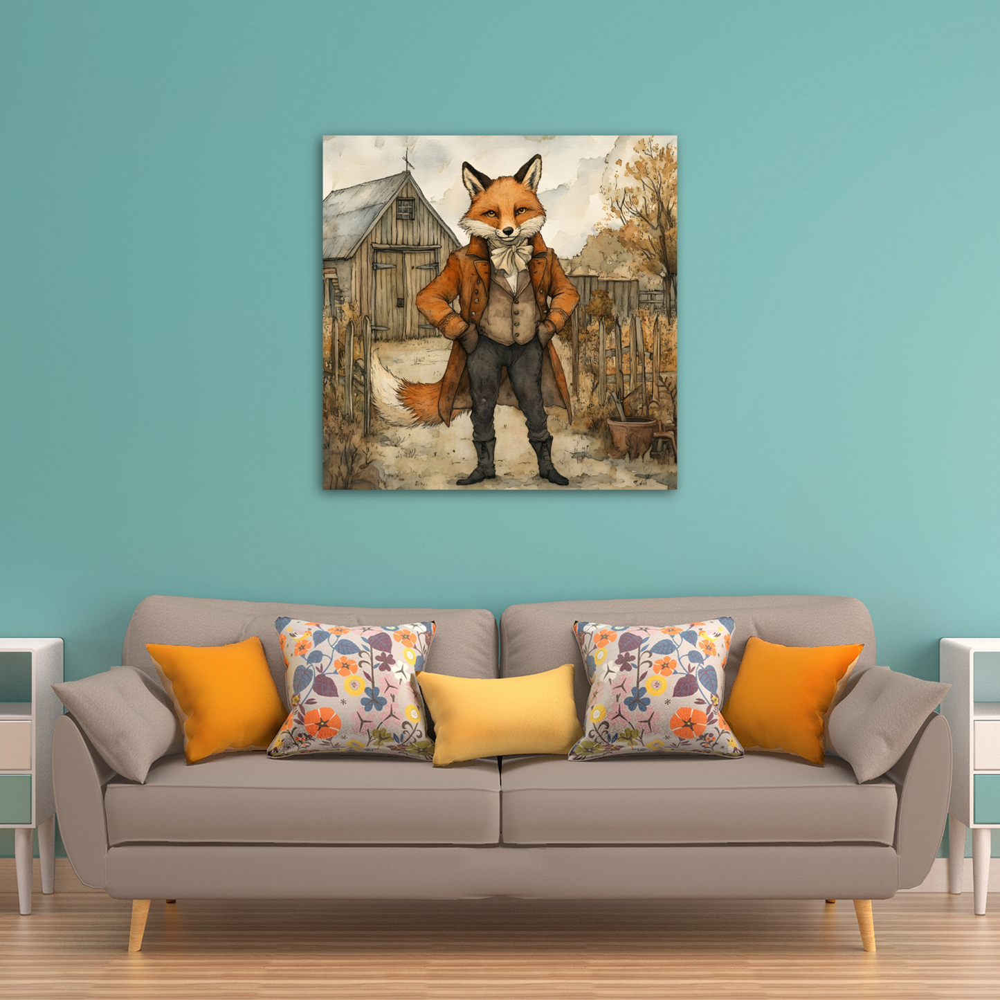 The Dappered Vixen Deluxe Box Canvas Prints Square