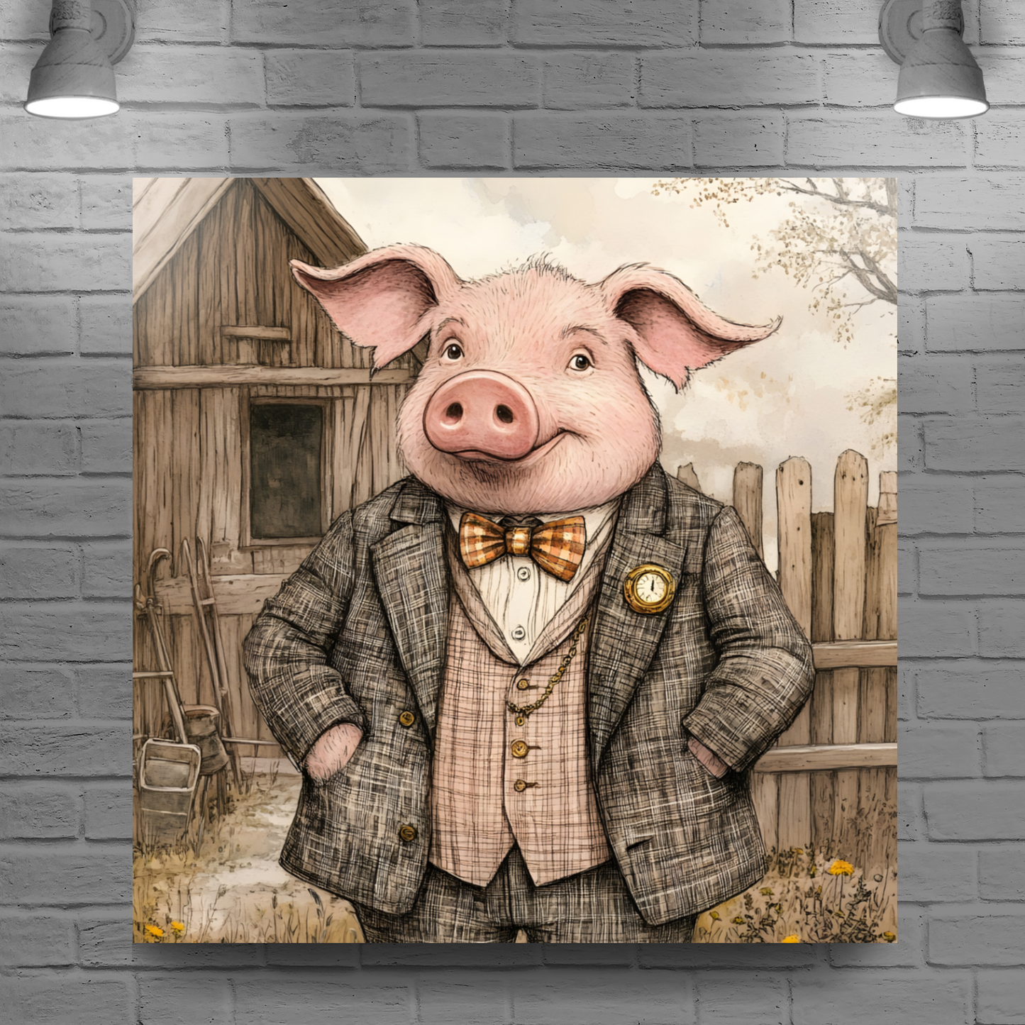 The Posh Porker Deluxe Box Canvas Prints Square