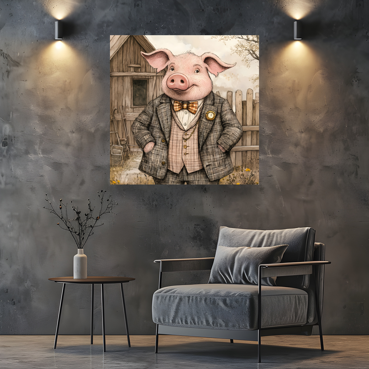 The Posh Porker Deluxe Box Canvas Prints Square