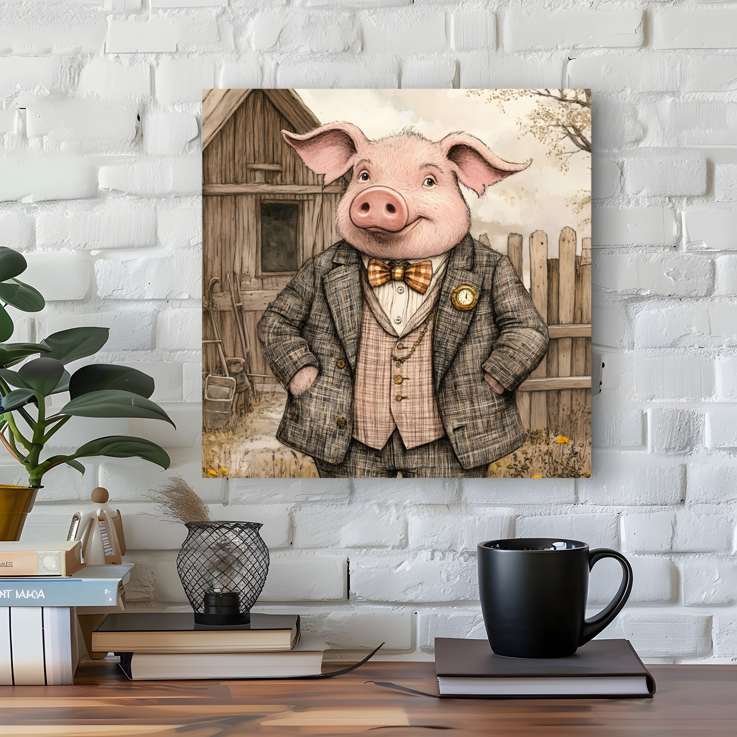 The Posh Porker Deluxe Box Canvas Prints Square