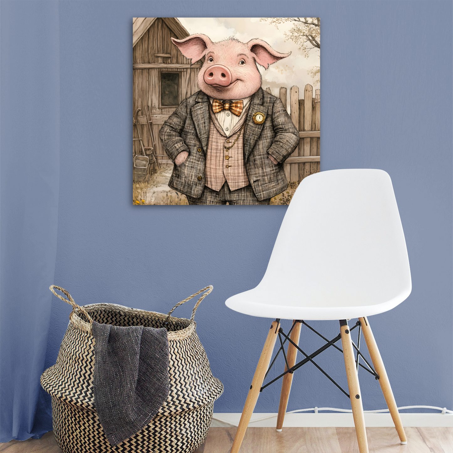 The Posh Porker Deluxe Box Canvas Prints Square