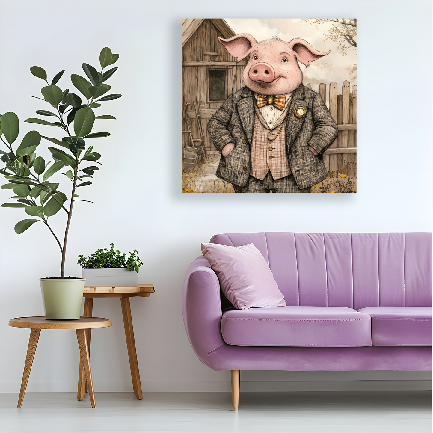 The Posh Porker Deluxe Box Canvas Prints Square