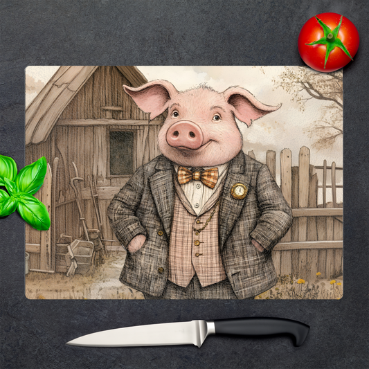 The Posh Porker Textured Glass Chopping Boards