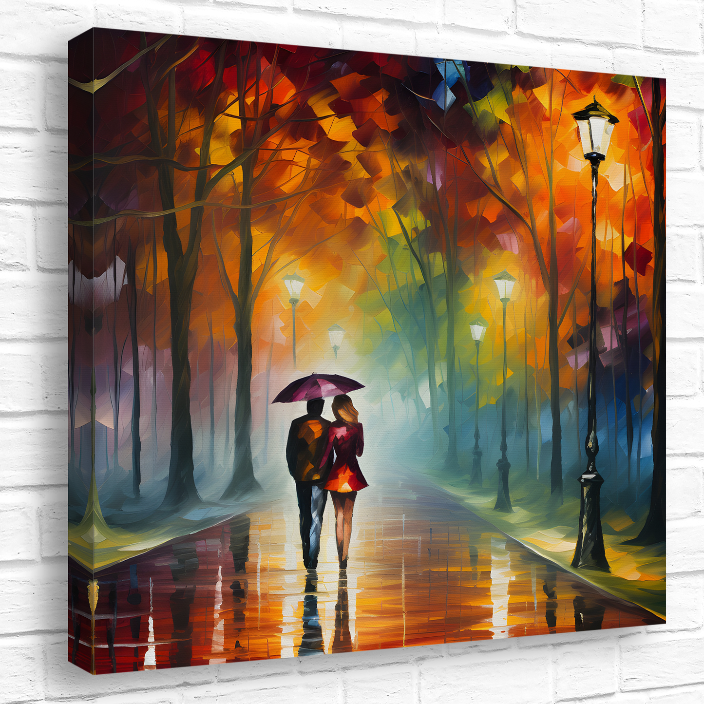 Autumnal Reflections Deluxe Box Square Canvas Print