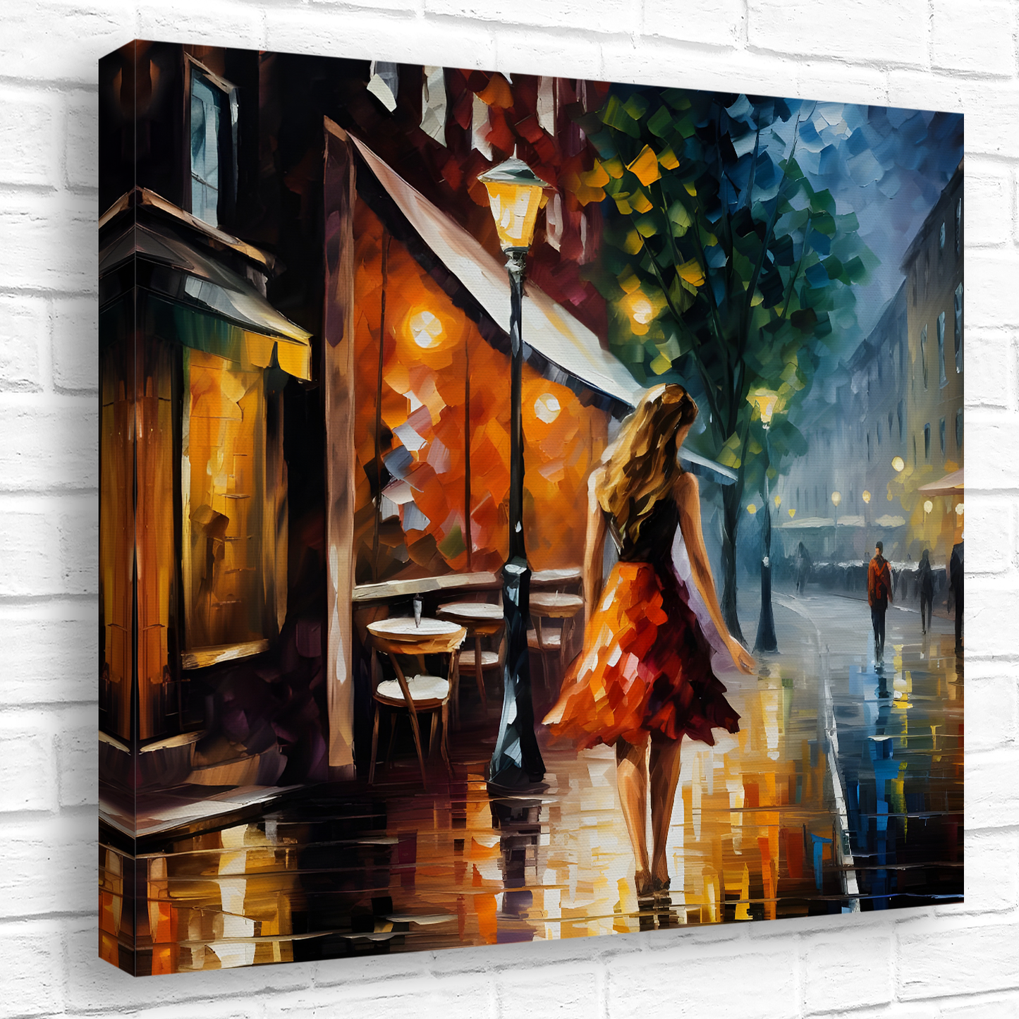 Evening Promenade Deluxe Box Square Canvas Print