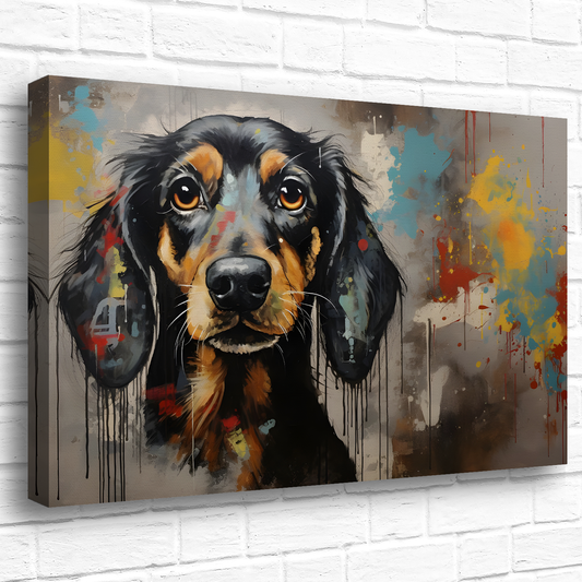 Dachshund Drip  Deluxe Box Landscape Canvas Prints