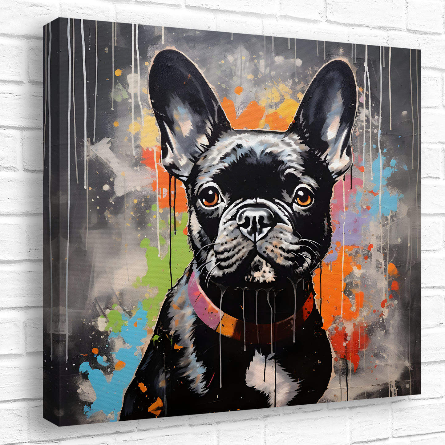 Frenchie Fizz  Deluxe Box Square Canvas Prints