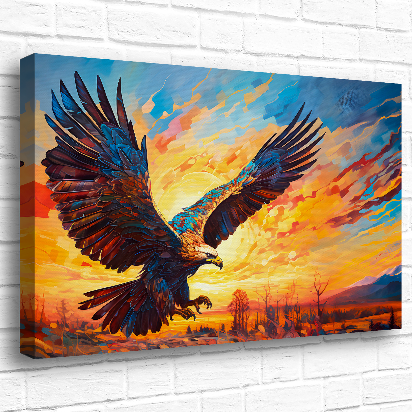 Golden Eagle Deluxe Box Landscape Canvas Print