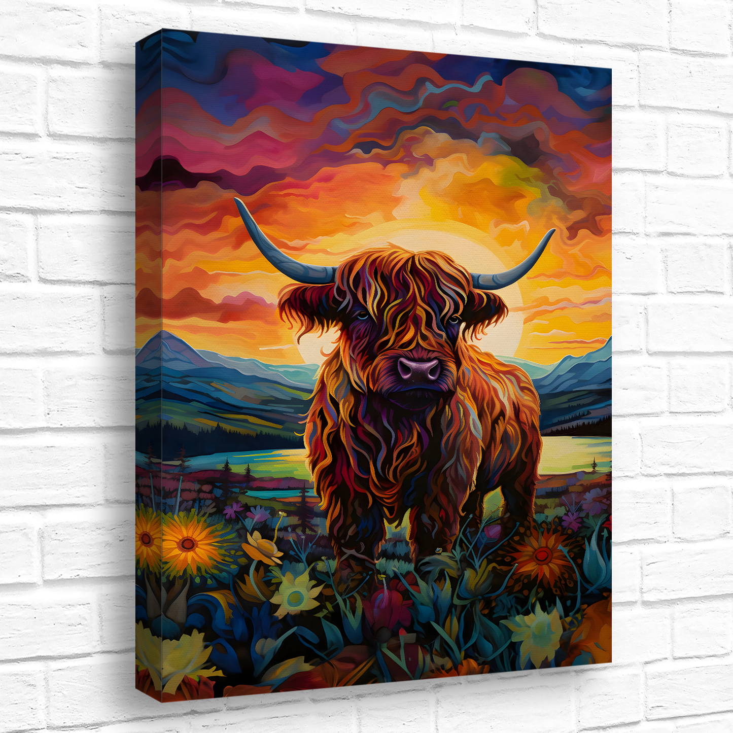 Highland Cow Deluxe Box Portrait Canvas Print