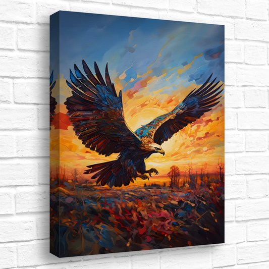 Golden Eagle Deluxe Box Portrait Canvas Print