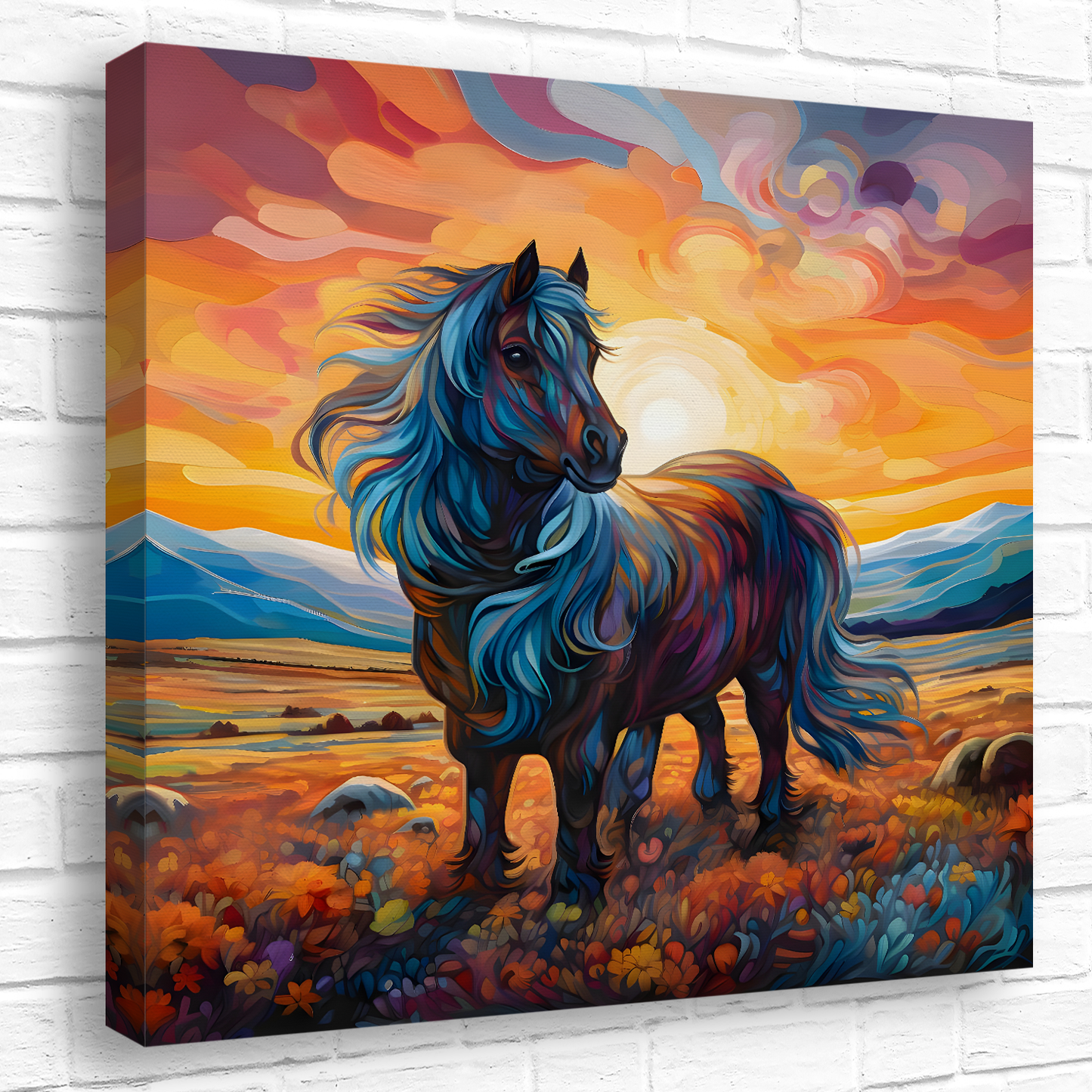 Shetland Pony Deluxe Box Square Canvas Print