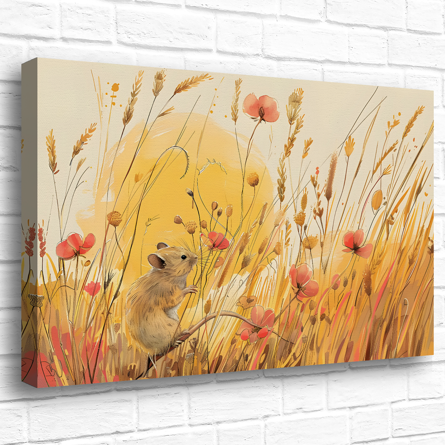 Meadow Mouse  Deluxe Box Landscape Canvas Prints