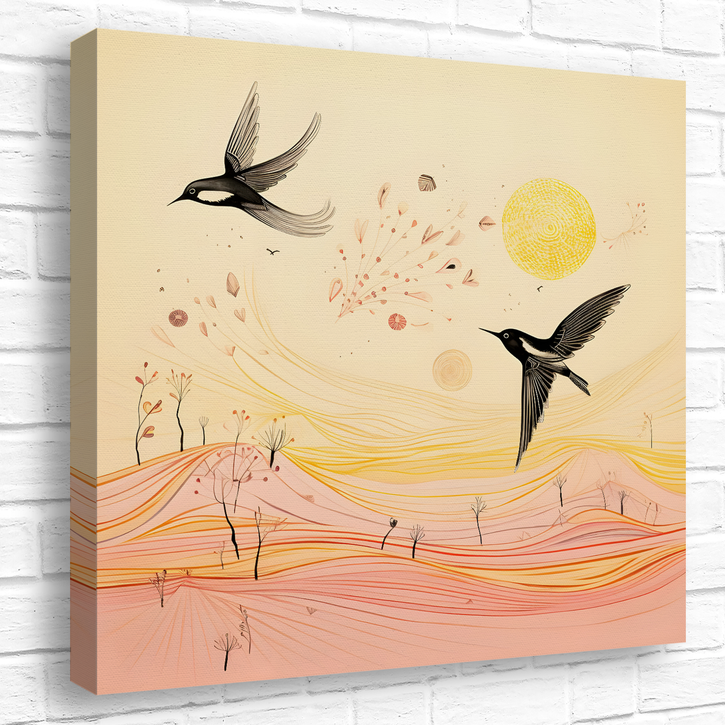 Harmony Of Swifts  Deluxe Box Square Canvas Prints