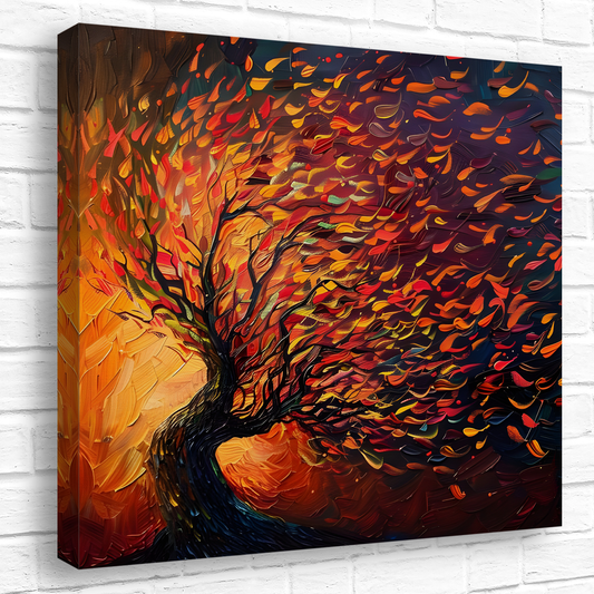 Tree of Life Fiery Elegance Deluxe Box Canvas Prints Square