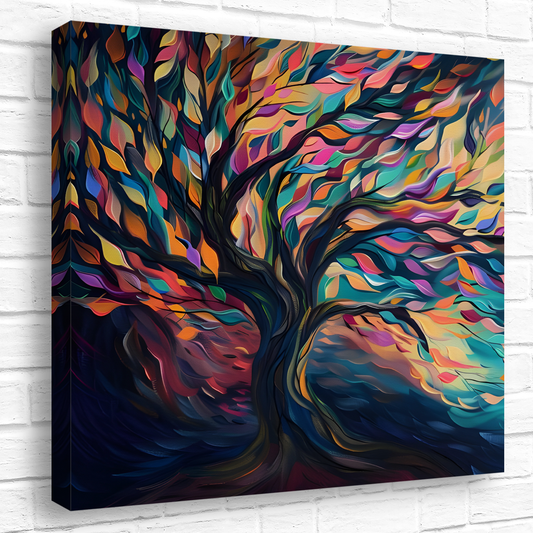 Tree of Life Vibrant Serenity Deluxe Box Canvas Prints Square