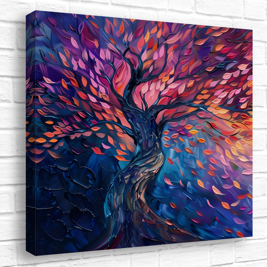 Tree of Life Autumn Glow Deluxe Box Canvas Prints Square