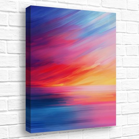 Vibrant Ocean Sunset Deluxe Box Canvas Prints Portrait