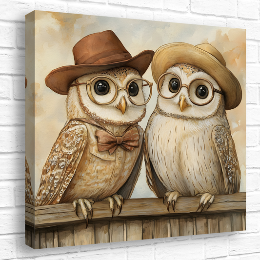 The Perched Professors Deluxe Box Canvas Prints Square