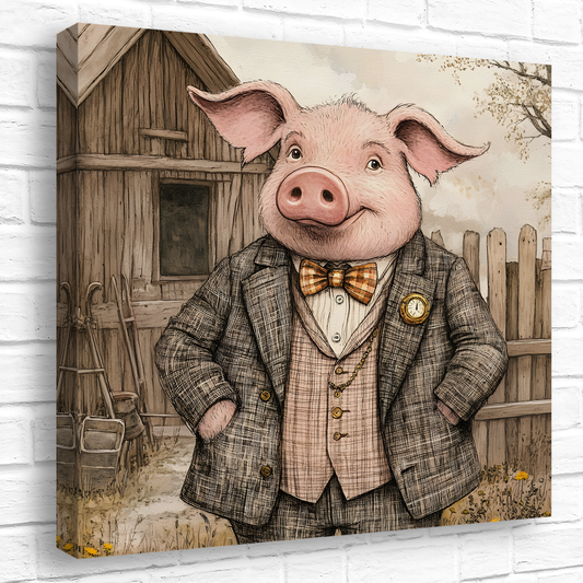 The Posh Porker Deluxe Box Canvas Prints Square